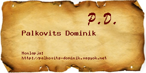 Palkovits Dominik névjegykártya